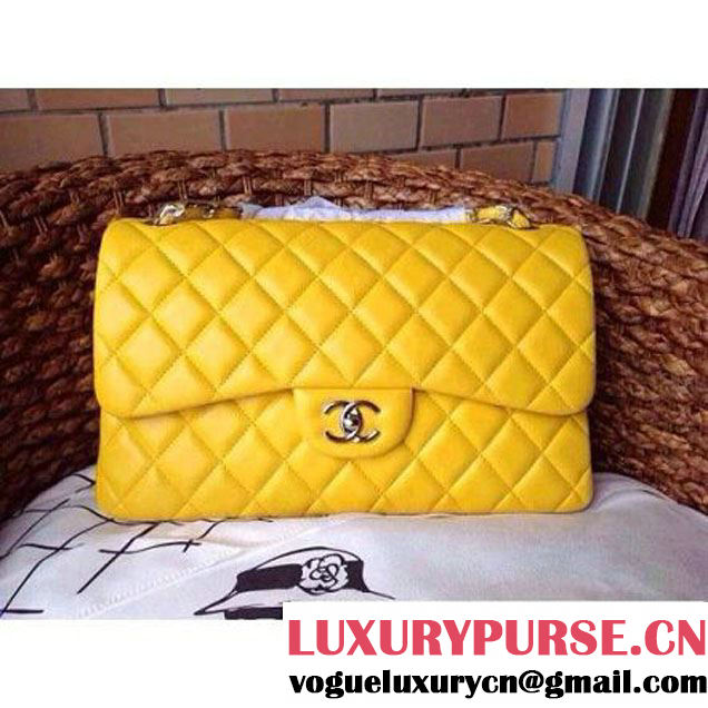 Chanel Jumbo Lambskin Classic Double Flap Bag Yellow(SHW) (1a086-092108 )