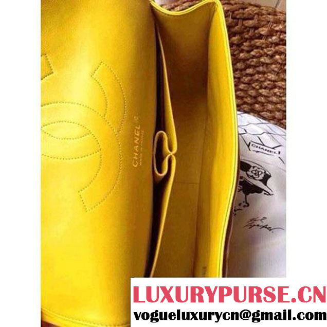 Chanel Jumbo Lambskin Classic Double Flap Bag Yellow(SHW) (1a086-092108 )