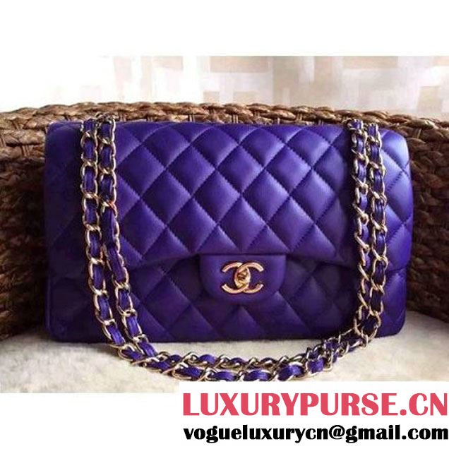 Chanel Jumbo Lambskin Classic Double Flap Bag Purple(GHW) (1a086-092110 )