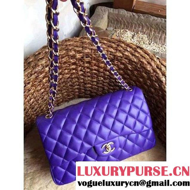 Chanel Jumbo Lambskin Classic Double Flap Bag Purple(GHW) (1a086-092110 )