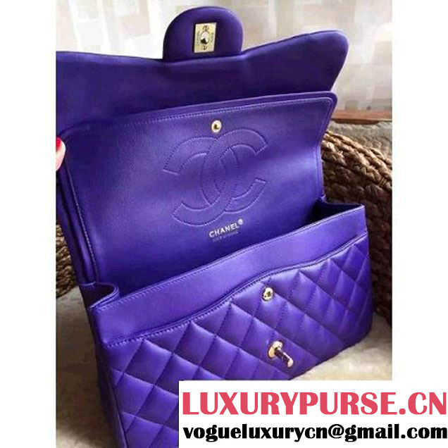 Chanel Jumbo Lambskin Classic Double Flap Bag Purple(GHW) (1a086-092110 )