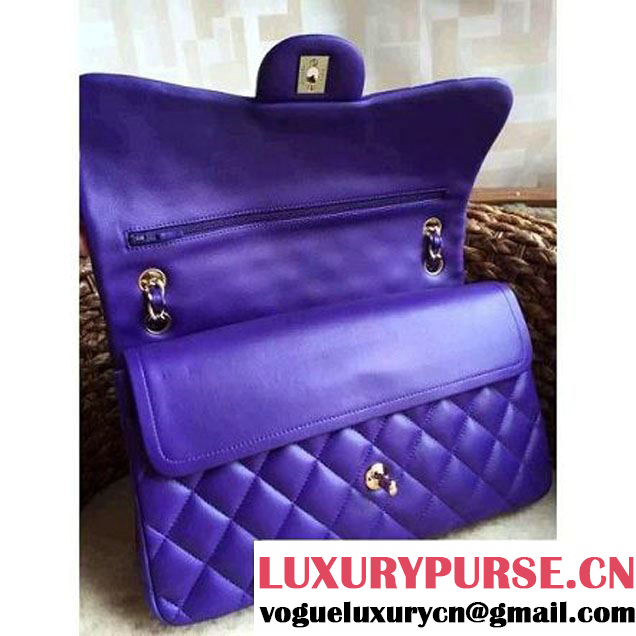 Chanel Jumbo Lambskin Classic Double Flap Bag Purple(GHW) (1a086-092110 )