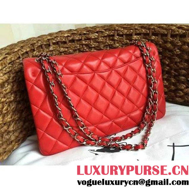 Chanel Jumbo Lambskin Classic Double Flap Bag Red(SHW) (1a086-092111 )