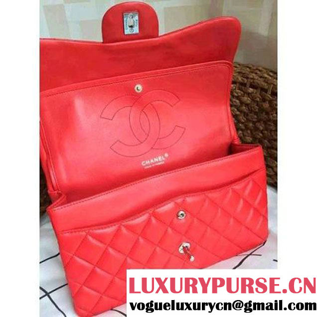 Chanel Jumbo Lambskin Classic Double Flap Bag Red(SHW) (1a086-092111 )