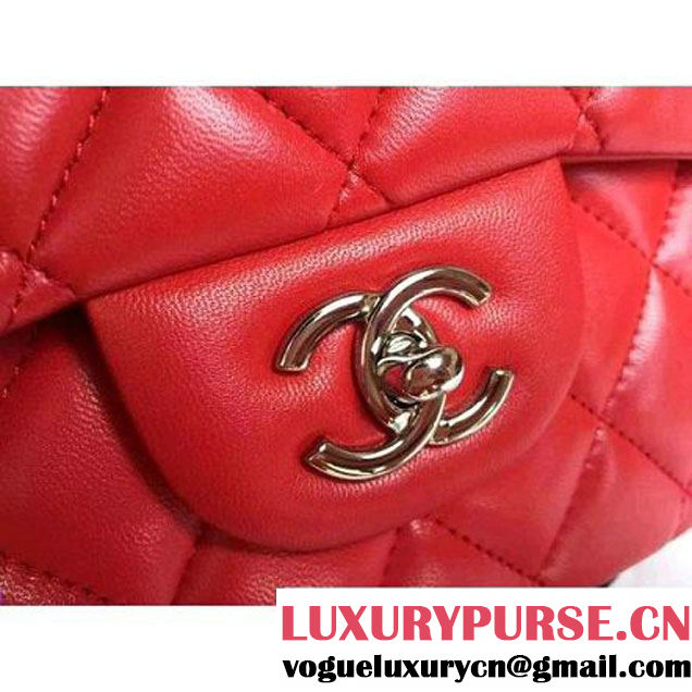 Chanel Jumbo Lambskin Classic Double Flap Bag Red(SHW) (1a086-092111 )