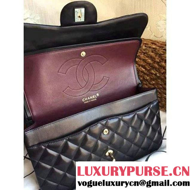 Chanel Jumbo Lambskin Classic Double Flap Bag Black (GHW) (1a086-092112 )