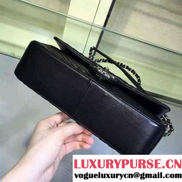 Chanel Medium Black Quilted Lambskin Flap Bag Fall-Winter 2015/16 (2A143-092801 )