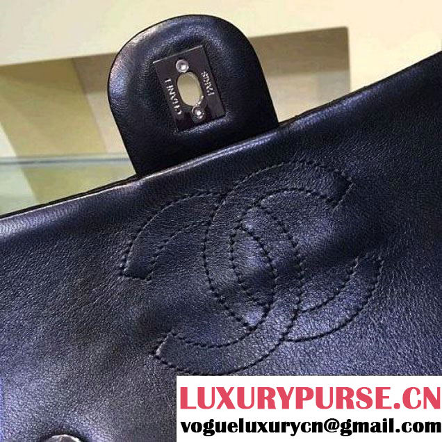 Chanel Medium Black Quilted Lambskin Flap Bag Fall-Winter 2015/16 (2A143-092801 )