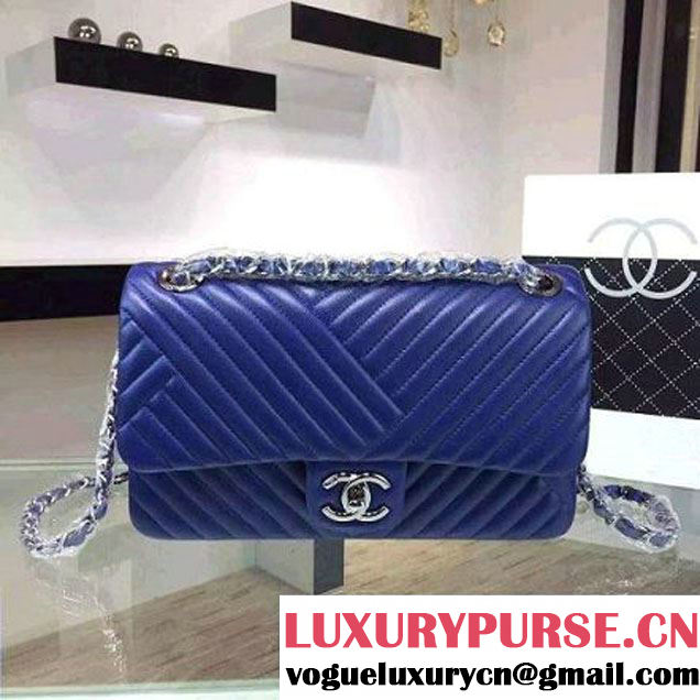 Chanel Medium Blue Quilted Lambskin Flap Bag Fall-Winter 2015/16 (2A136-092802 )