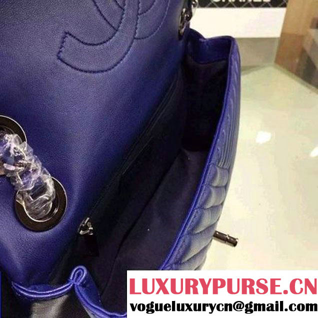Chanel Medium Blue Quilted Lambskin Flap Bag Fall-Winter 2015/16 (2A136-092802 )