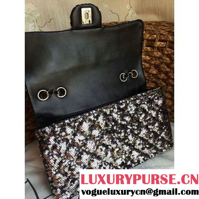 Chanel A93919 Flap Bag With Embroidered Sequings Black Fall-Winter 2015 (1A086-101201 )
