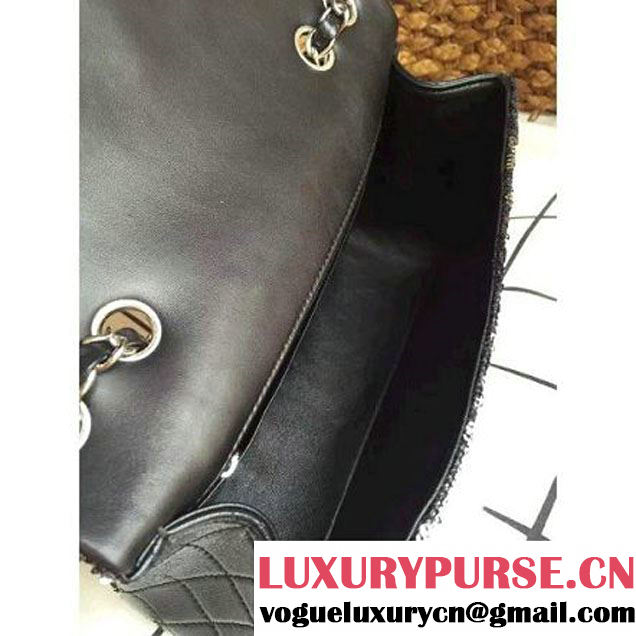 Chanel A93919 Flap Bag With Embroidered Sequings Black Fall-Winter 2015 (1A086-101201 )