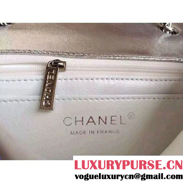 Chanel A93919 Flap Bag With Embroidered Sequings Silver Fall-Winter 2015 (1A086-101202 )