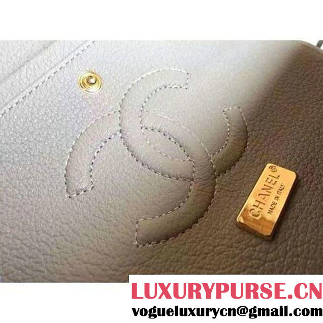 Chanel Medium Python Leather Classic Double Flap Bag in Grey/White (1a086-101438 )
