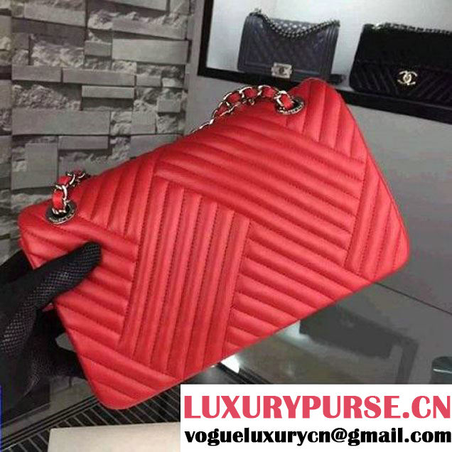 Chanel Medium Red Quilted Lambskin Flap Bag Fall-Winter 2015/16 (2A058-102004 )