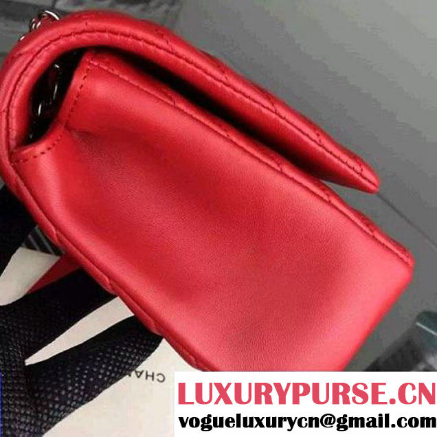 Chanel Medium Red Quilted Lambskin Flap Bag Fall-Winter 2015/16 (2A058-102004 )