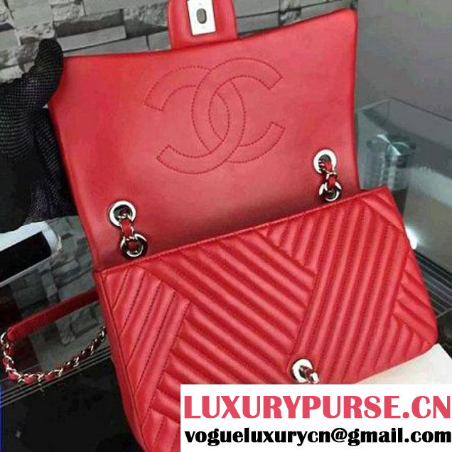 Chanel Medium Red Quilted Lambskin Flap Bag Fall-Winter 2015/16 (2A058-102004 )