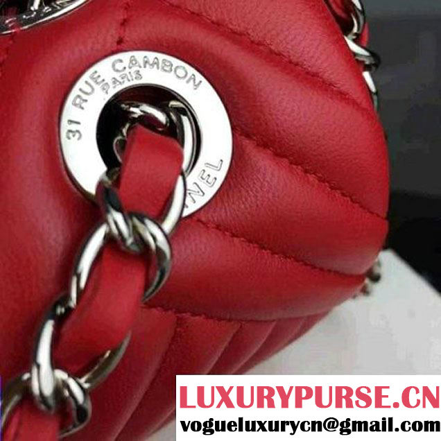 Chanel Medium Red Quilted Lambskin Flap Bag Fall-Winter 2015/16 (2A058-102004 )