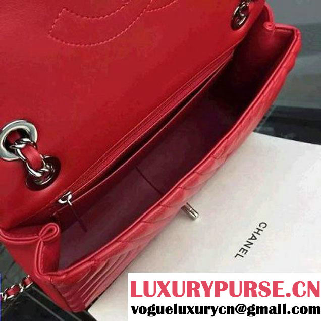 Chanel Medium Red Quilted Lambskin Flap Bag Fall-Winter 2015/16 (2A058-102004 )