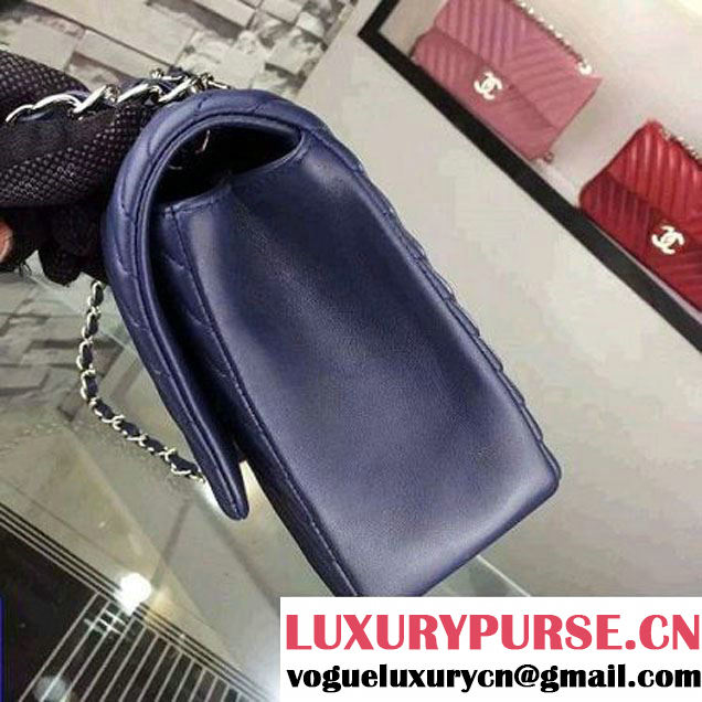 Chanel Large Navy Quilted Lambskin Flap Bag Fall-Winter 2015/16 (2A058-102005 )