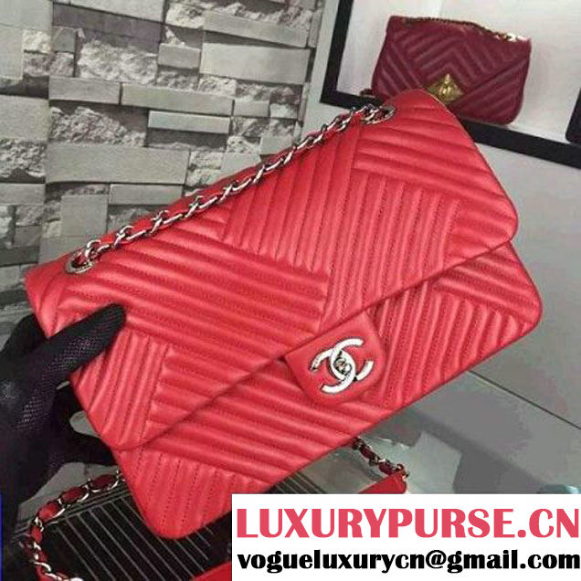 Chanel Large Red Quilted Lambskin Flap Bag Fall-Winter 2015/16 (2A058-102006 )