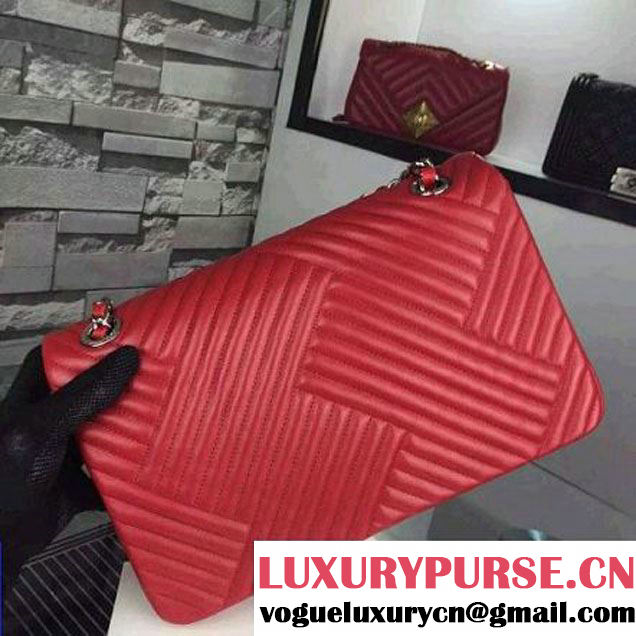 Chanel Large Red Quilted Lambskin Flap Bag Fall-Winter 2015/16 (2A058-102006 )