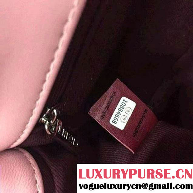 Chanel Pink Lambskin Medium Chevron Quilting Flap Bag F/W 2015 (2A058-102007 )