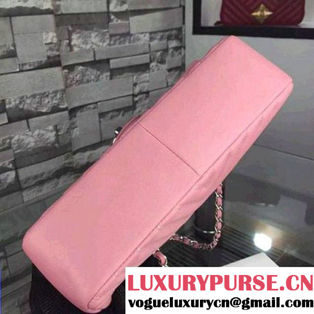 Chanel Pink Lambskin Medium Chevron Quilting Flap Bag F/W 2015 (2A058-102007 )