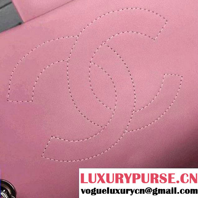Chanel Pink Lambskin Medium Chevron Quilting Flap Bag F/W 2015 (2A058-102007 )
