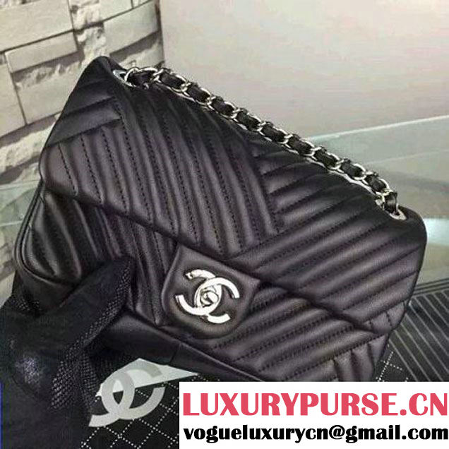 Chanel Small Black Quilted Lambskin Flap Bag Fall-Winter 2015/16 (2A058-102609 )
