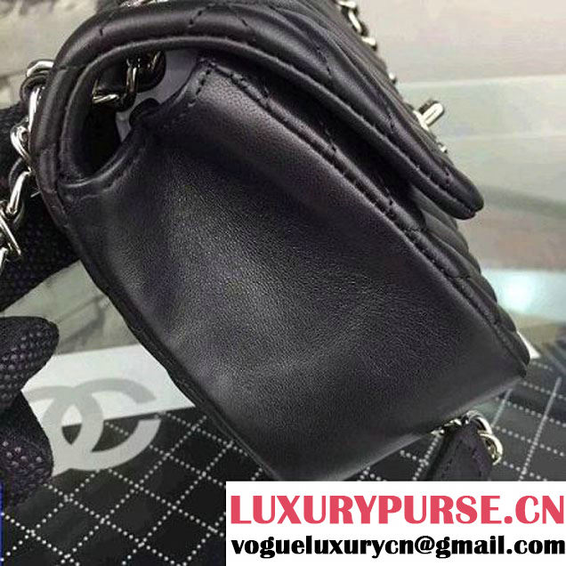 Chanel Small Black Quilted Lambskin Flap Bag Fall-Winter 2015/16 (2A058-102609 )