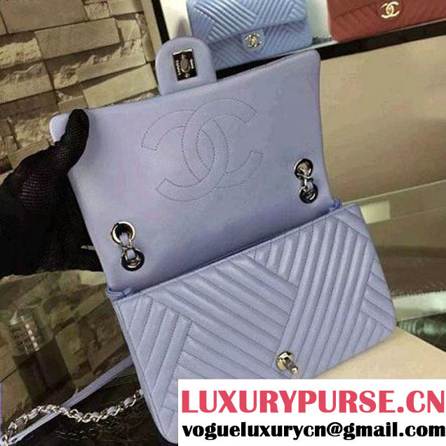Chanel Medium Ciel Quilted Lambskin Flap Bag Fall-Winter 2015/16 (2A058-102611 )