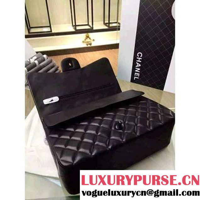 Chanel Maxi So Black Lambskin Classic Double Flap Bag(Black Hardware) (1a099-111131 )