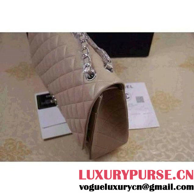 Chanel Maxi Lambskin Classic Double Flap Bag in Light Apricot (Silver Hardware) (V-111648 )
