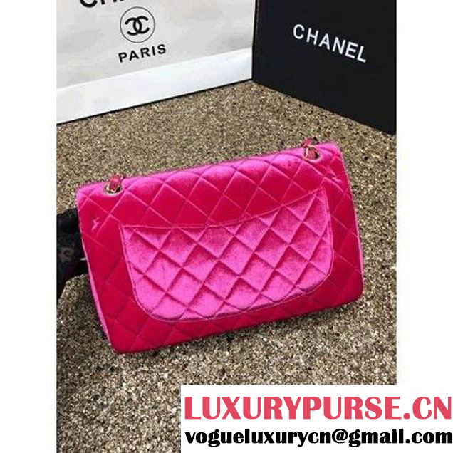 Chanel Velvet Classics A1113 Jumbo Flap Bag Rosy (Gold Hardware) (MC-112031 )