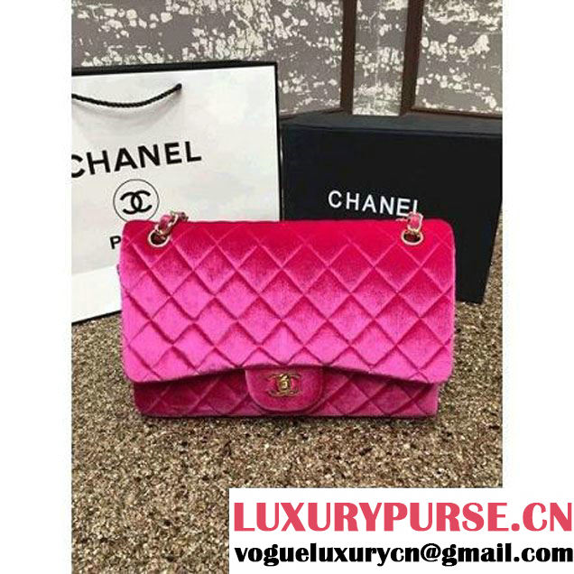Chanel Velvet Classics A1113 Jumbo Flap Bag Rosy (Gold Hardware) (MC-112031 )