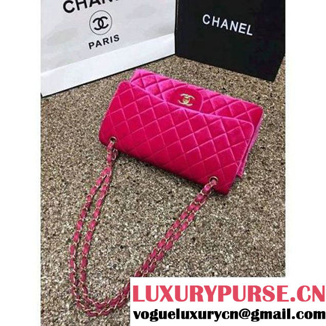 Chanel Velvet Classics A1113 Jumbo Flap Bag Rosy (Gold Hardware) (MC-112031 )