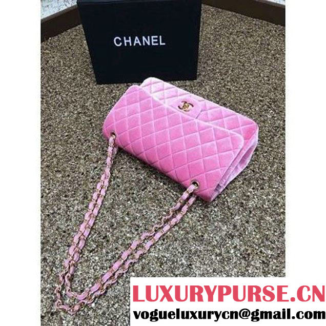 Chanel Velvet Classics A1113 Jumbo Flap Bag Pink(Gold Hardware) (MC-112033 )
