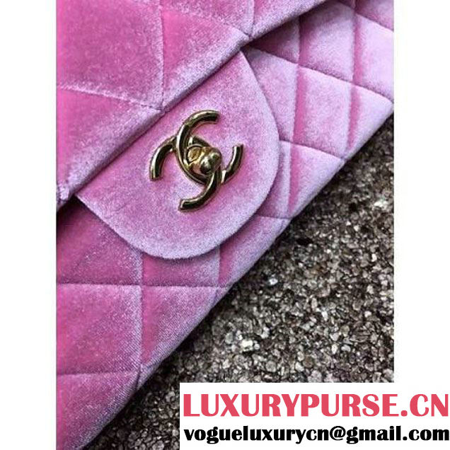 Chanel Velvet Classics A1113 Jumbo Flap Bag Pink(Gold Hardware) (MC-112033 )