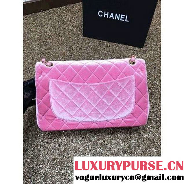 Chanel Velvet Classics A1113 Jumbo Flap Bag Pink(Gold Hardware) (MC-112033 )