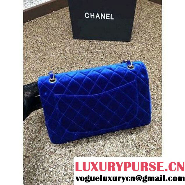 Chanel Velvet Classics A1113 Jumbo Flap Bag Royal Blue (Gold Hardware) (MC-112035 )