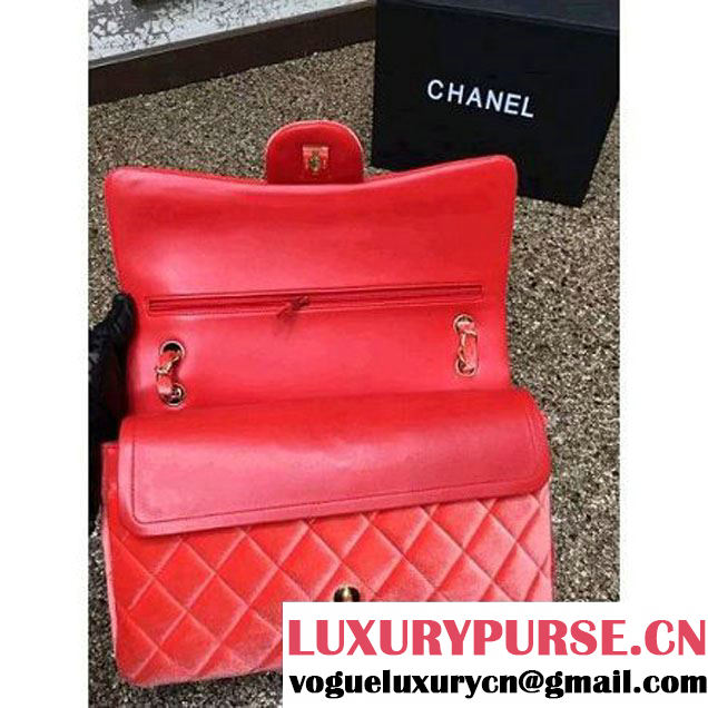 Chanel Velvet Classics A1113 Jumbo Flap Bag Orange (Gold Hardware) (MC-112039 )