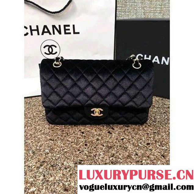 Chanel Velvet Classic Regular A1112 Flap Bag Black (Gold Hardware) (MC-112046 )