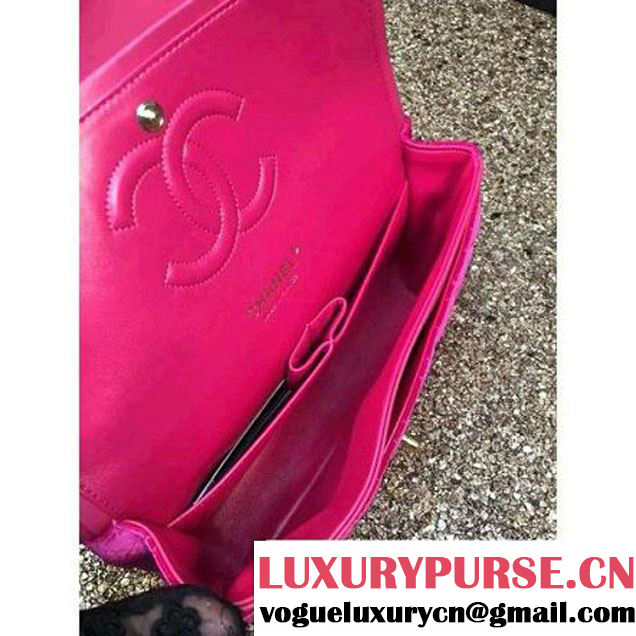 Chanel Velvet Classic Regular A1112 Flap Bag Rosy (Gold Hardware) (MC-112048 )