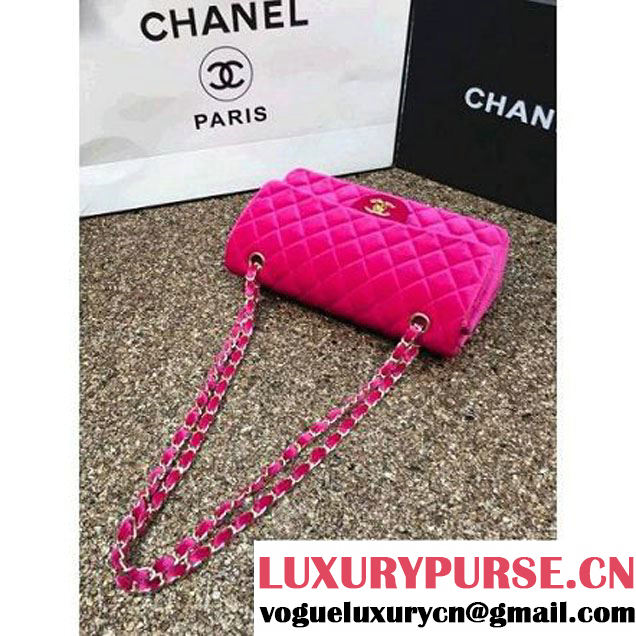 Chanel Velvet Classic Regular A1112 Flap Bag Rosy (Gold Hardware) (MC-112048 )