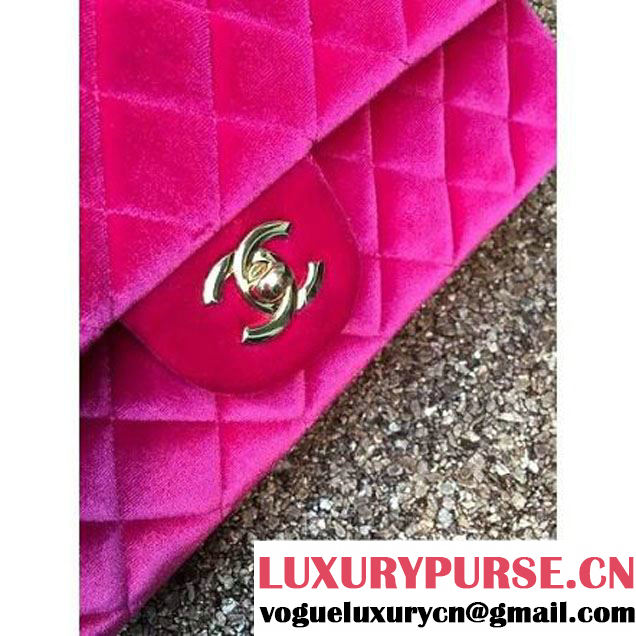 Chanel Velvet Classic Regular A1112 Flap Bag Rosy (Gold Hardware) (MC-112048 )