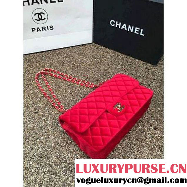 Chanel Velvet Classic Regular A1112 Flap Bag Red (gold Hardware) (MC-112050 )