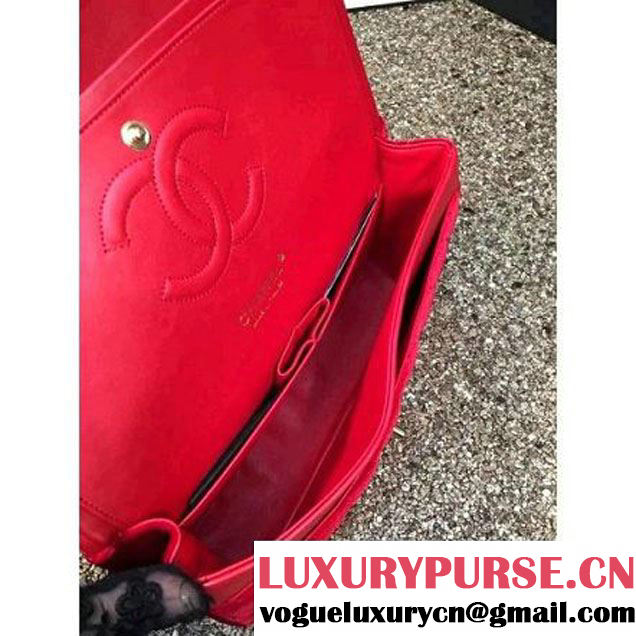 Chanel Velvet Classic Regular A1112 Flap Bag Red (gold Hardware) (MC-112050 )