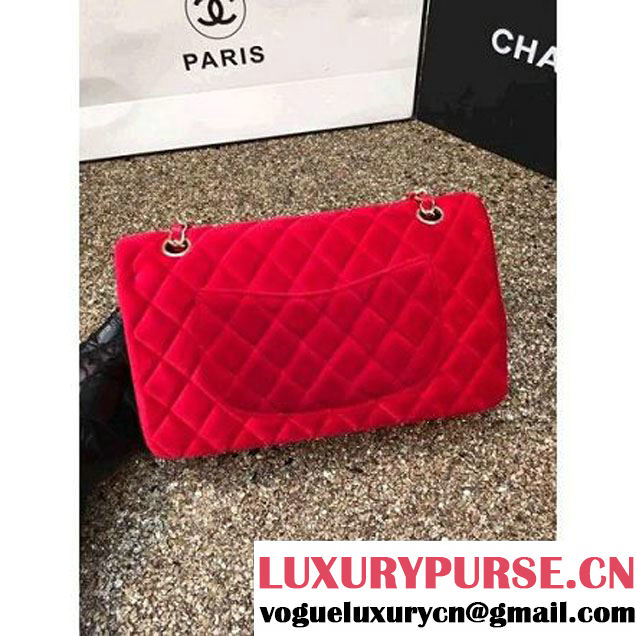Chanel Velvet Classic Regular A1112 Flap Bag Red (gold Hardware) (MC-112050 )