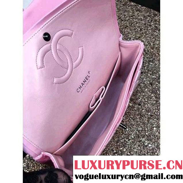 Chanel Velvet Classic Regular A1112 Flap Bag Pink (Black Hardware) (MC-112049 )